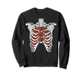 Goth Skeleton Rib Cage Flowers Sweatshirt - Trendy Graphic for Adults - T-Shirt, Sweatshirt, Hoodie