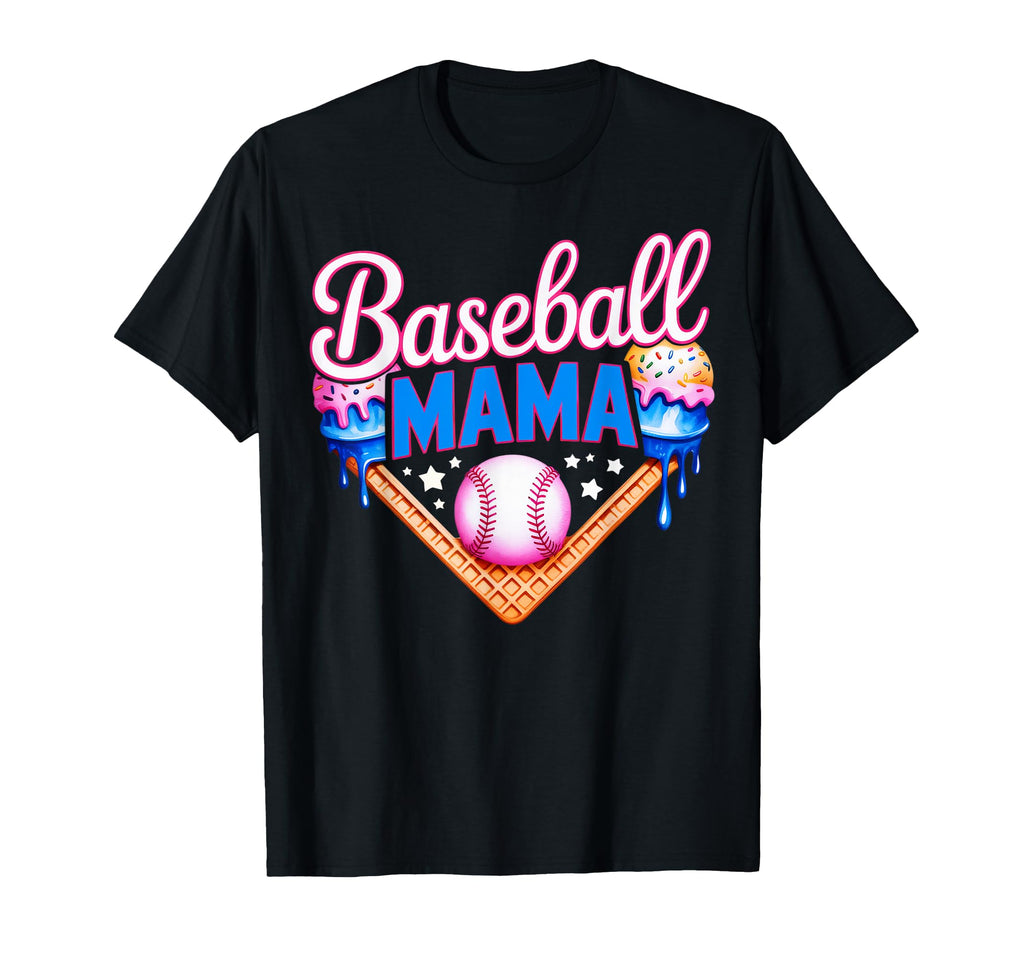 Baseball Mama Ice Cream Cone Summer T-Shirt - Aesthetic Graphic Unisex - T-Shirt, Sweatshirt, Hoodie