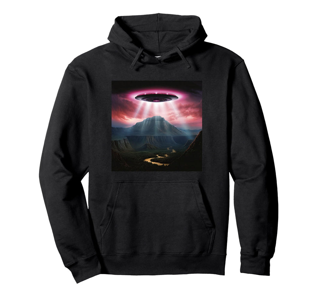 Alien Abduction Alien Vaporwave Ufo Hoodie - Casual Everyday Wear Unisex - T-Shirt, Sweatshirt, Hoodie