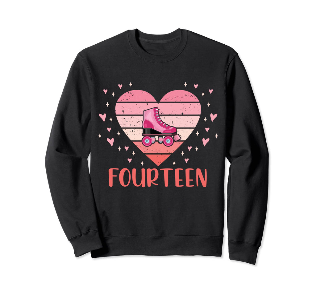 14 Year Old Roller Skating Sweatshirt - Aesthetic Graphic Men Women - T-Shirt, Sweatshirt, Hoodie