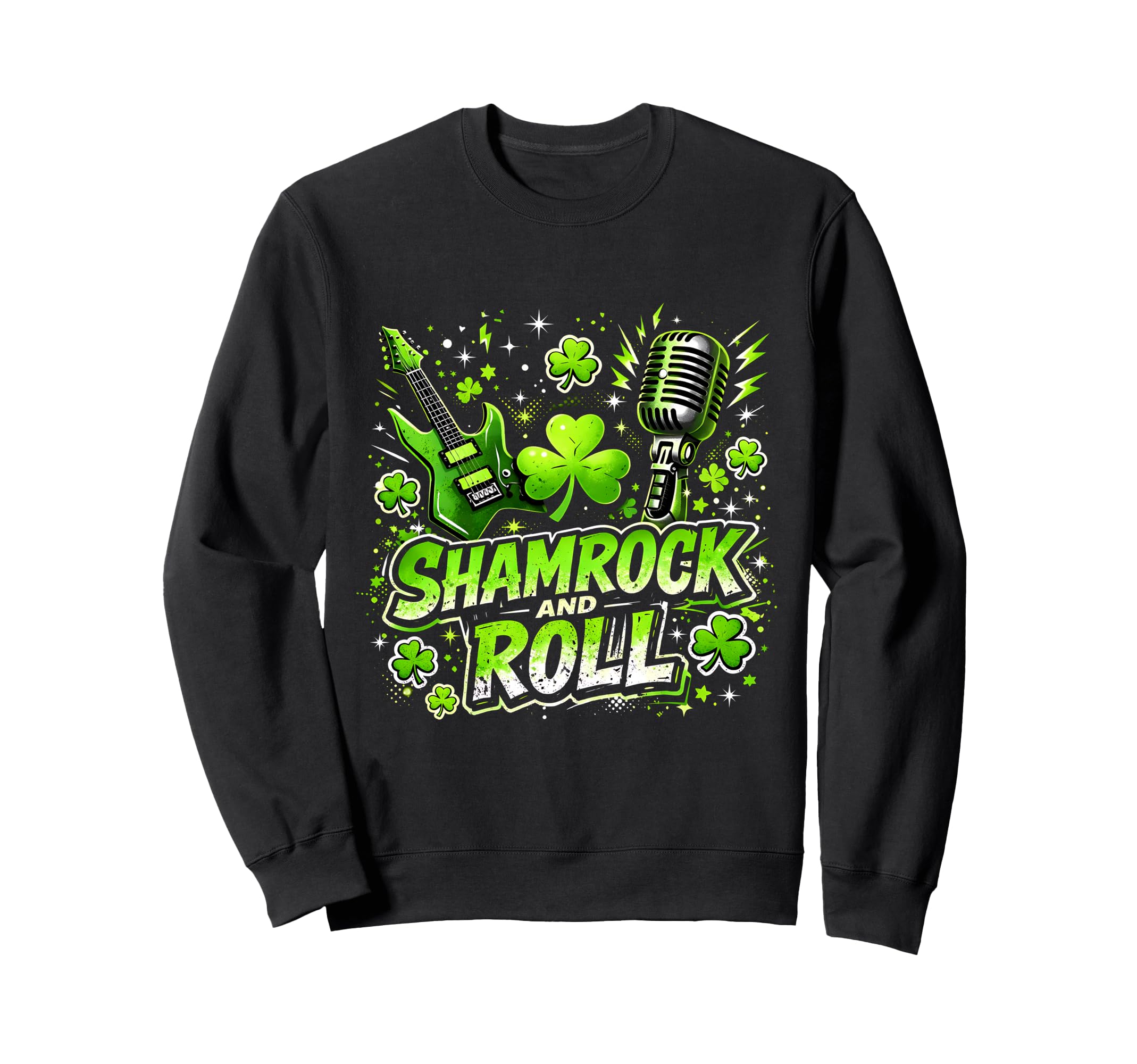 Shamrock And Roll St Patrick Day Sweatshirt - Minimalist Print Men Women - T-Shirt, Sweatshirt, Hoodie