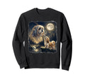 Shih Tzu Dog Howling To Moon 90S Sweatshirt - Novelty Apparel Men Women - T-Shirt, Sweatshirt, Hoodie