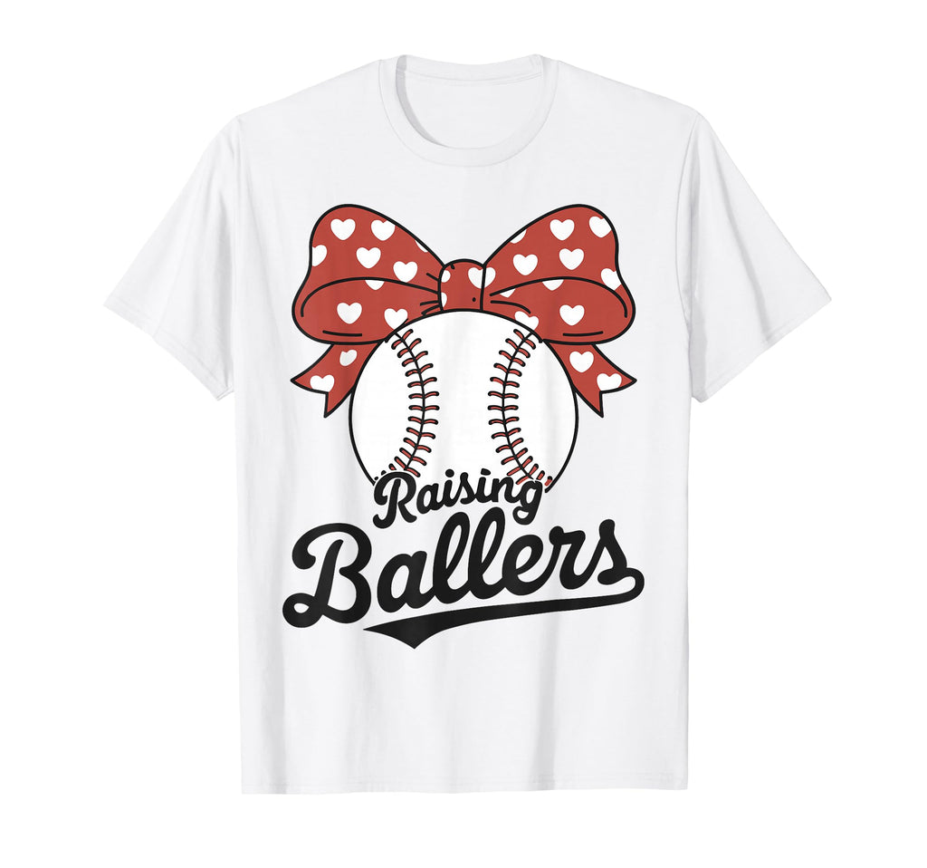 Baseball Mama Raising Ballers T-Shirt - Graphic Print Unisex - T-Shirt, Sweatshirt, Hoodie