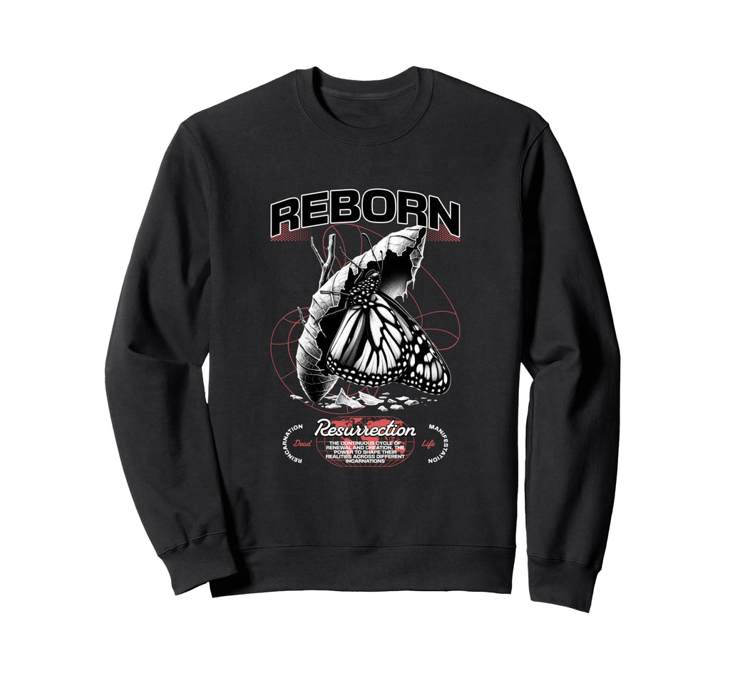 Butterfly Reborn Y2K Grunge Sweatshirt - Casual Everyday Wear Men Women - T-Shirt, Sweatshirt, Hoodie