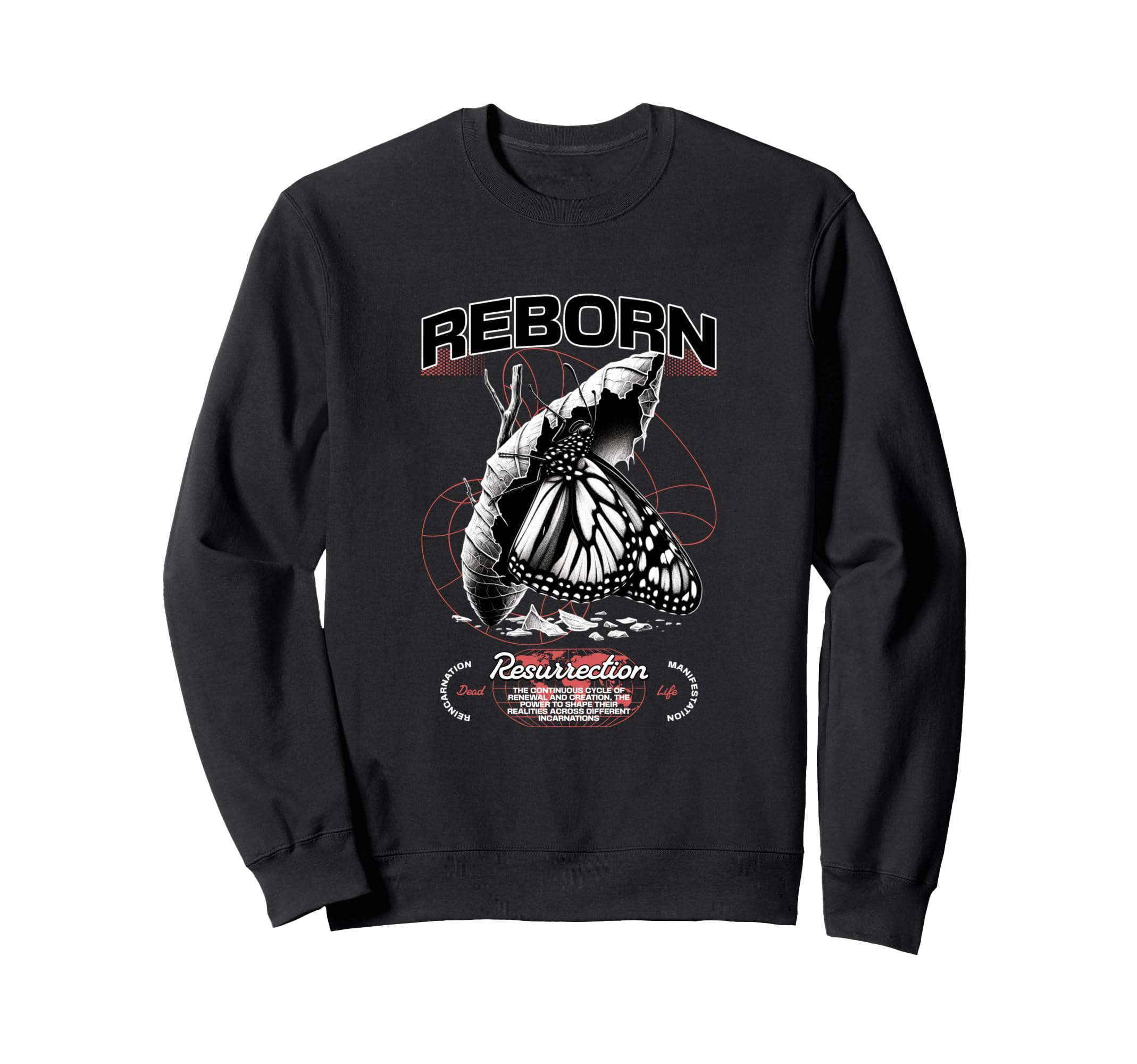 Butterfly Reborn Y2K Grunge Sweatshirt - Casual Everyday Wear Men Women - T-Shirt, Sweatshirt, Hoodie