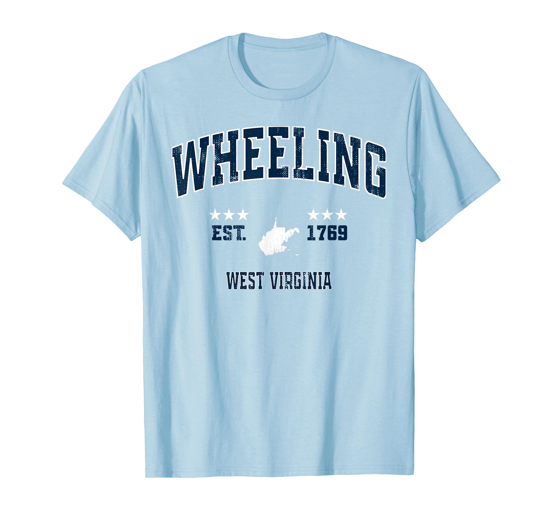 Wheeling West Virginia Wv Athletic Navy T-Shirt - Custom Art Print Unisex - T-Shirt, Sweatshirt, Hoodie