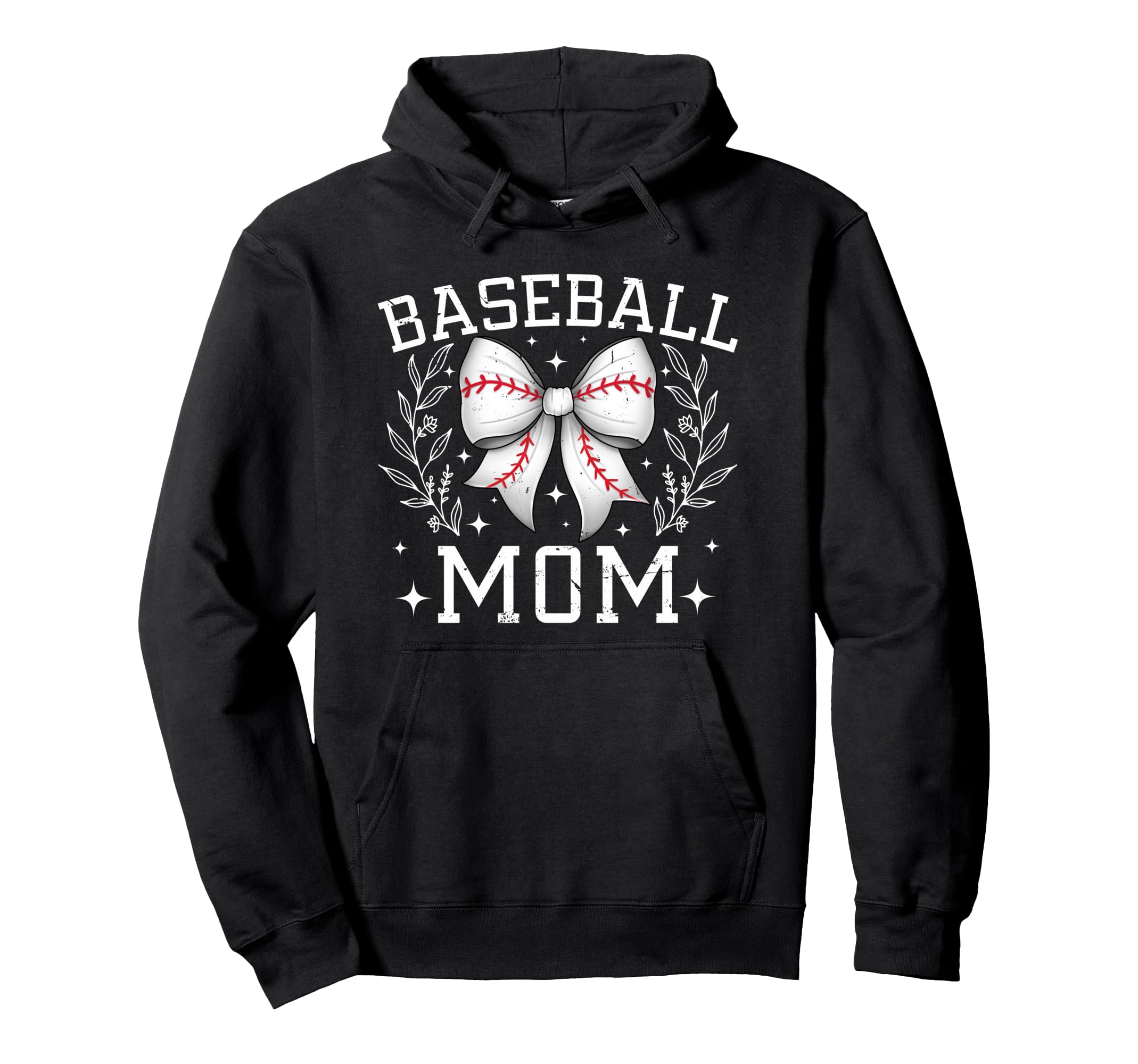 Coquette Bow Baseball Mom Game Day Hoodie - Streetwear Style for Adults - T-Shirt, Sweatshirt, Hoodie
