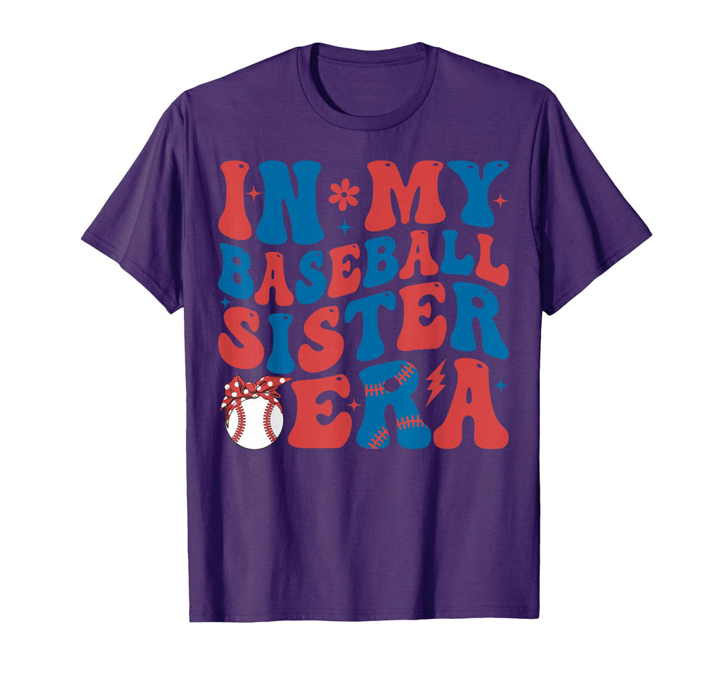 My Baseball Sister Era Groovy Baseball T-Shirt - Graphic Print for Adults - T-Shirt, Sweatshirt, Hoodie