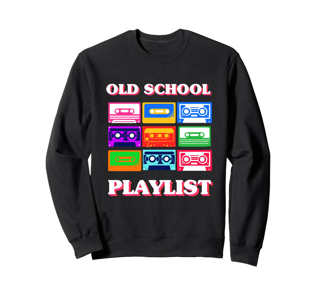 Old School Playlist Cassette Tape Sweatshirt - Minimalist Print Men Women - T-Shirt, Sweatshirt, Hoodie