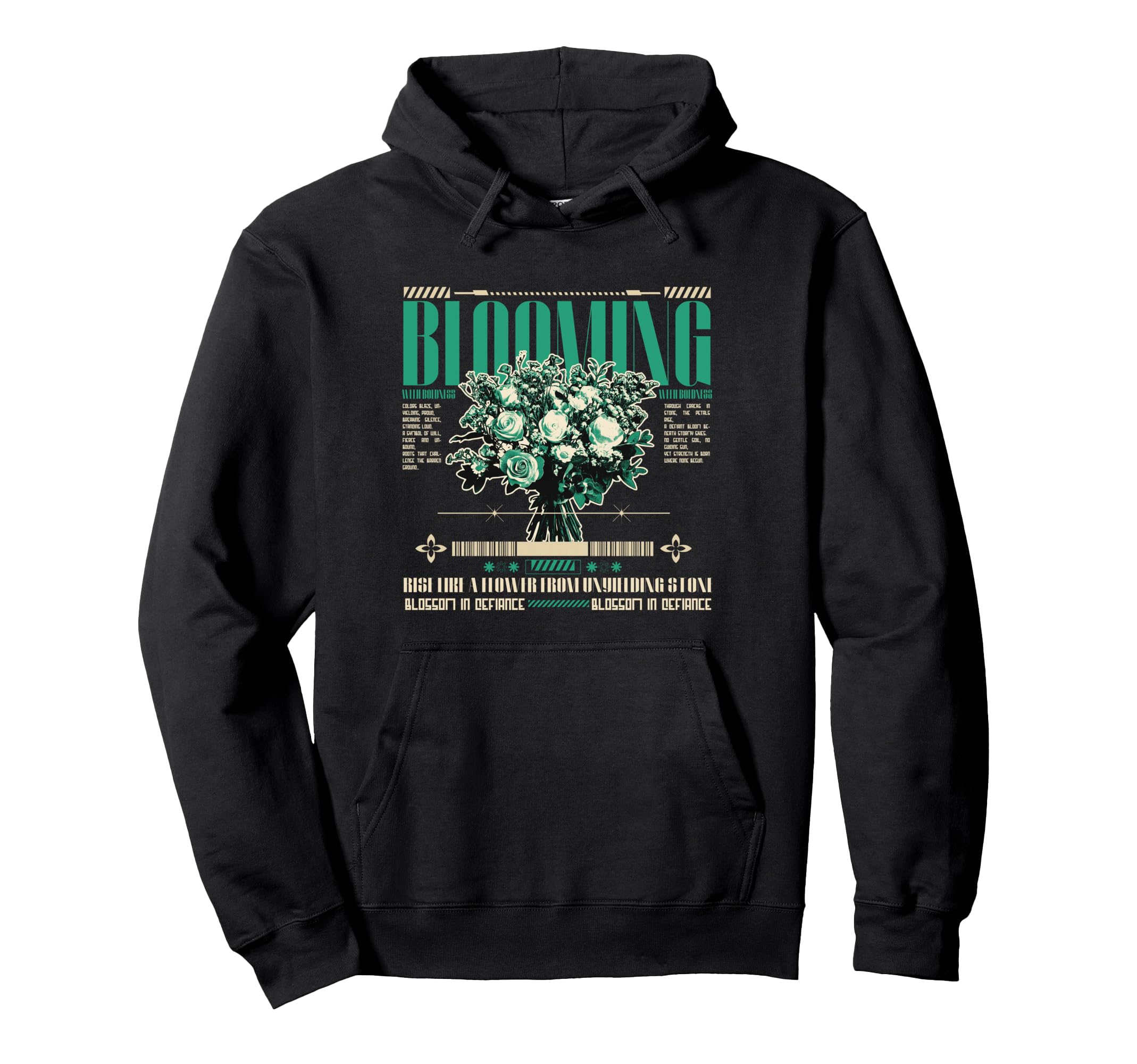 Y2K Blooming Bold Urban Graffiti Hoodie - Aesthetic Graphic Unisex - T-Shirt, Sweatshirt, Hoodie