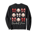 Baseball Mom Funny Coquette Bow Sweatshirt - Trendy Graphic Unisex - T-Shirt, Sweatshirt, Hoodie