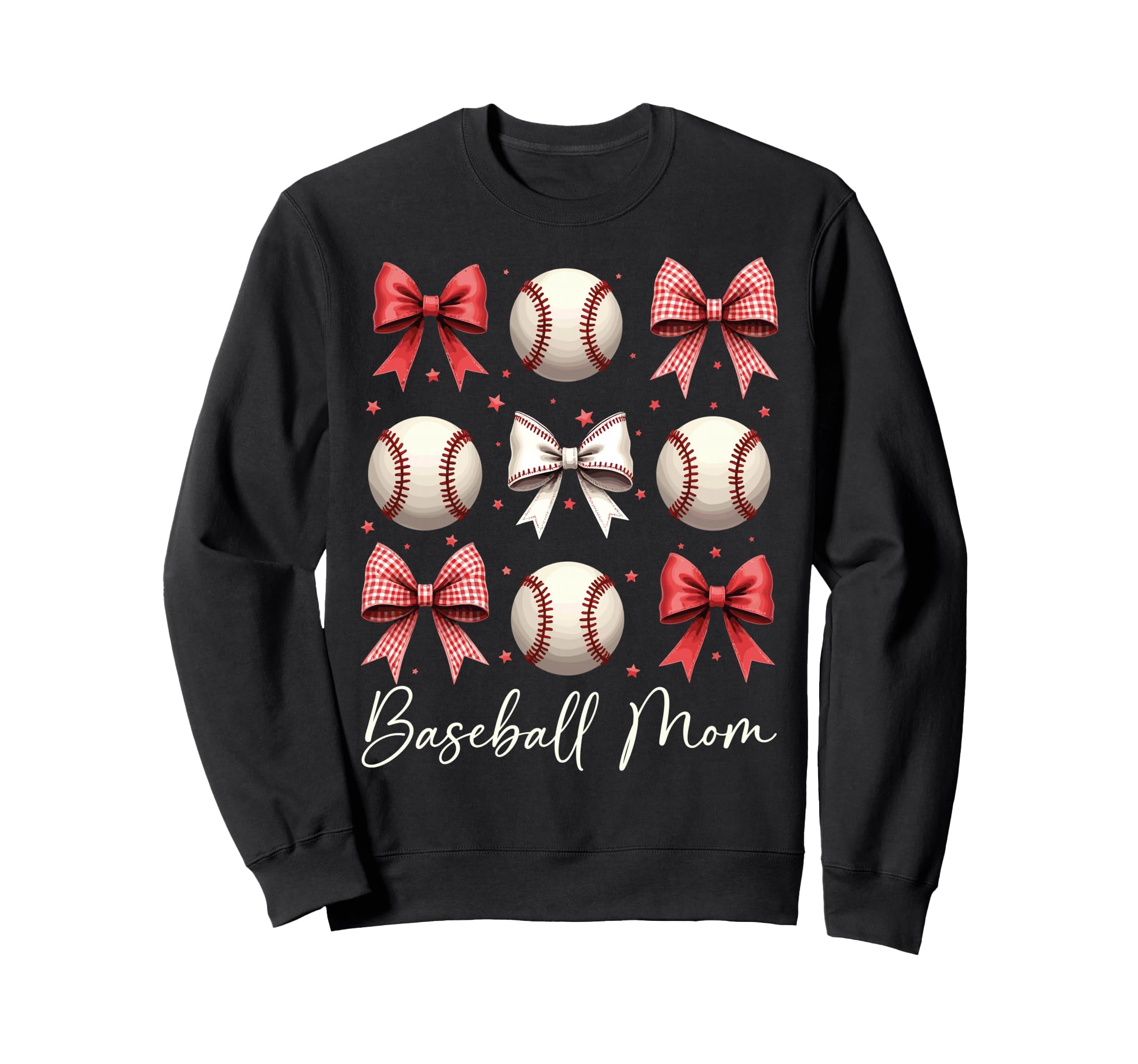 Baseball Mom Funny Coquette Bow Sweatshirt - Trendy Graphic Unisex - T-Shirt, Sweatshirt, Hoodie