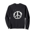 Peace Sign White Paint Splatter Sweatshirt - Minimalist Print Unisex - T-Shirt, Sweatshirt, Hoodie