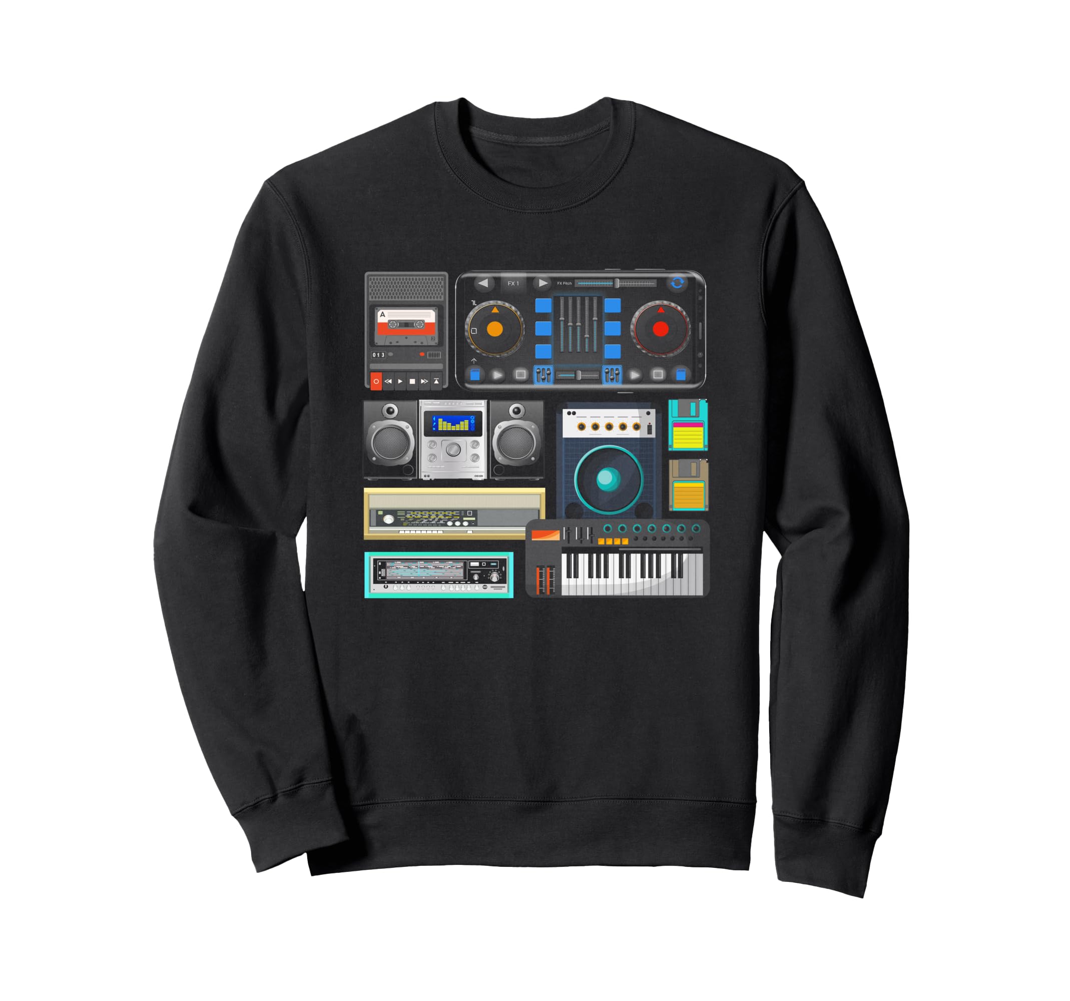 Old School Hip Hop Rap Music Beat Sweatshirt - Graphic Print Men Women - T-Shirt, Sweatshirt, Hoodie