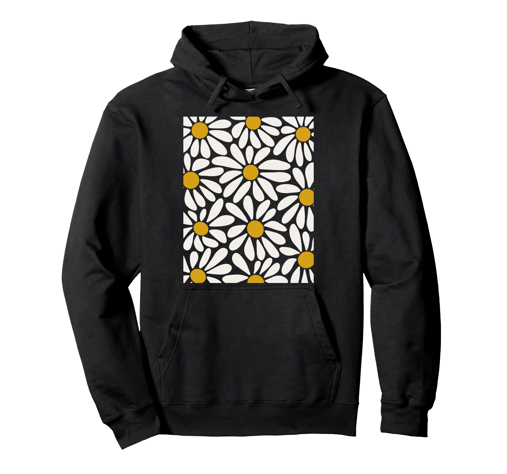 Boho White Daisy Floral Summer Art Hoodie - Novelty Apparel Men Women - T-Shirt, Sweatshirt, Hoodie