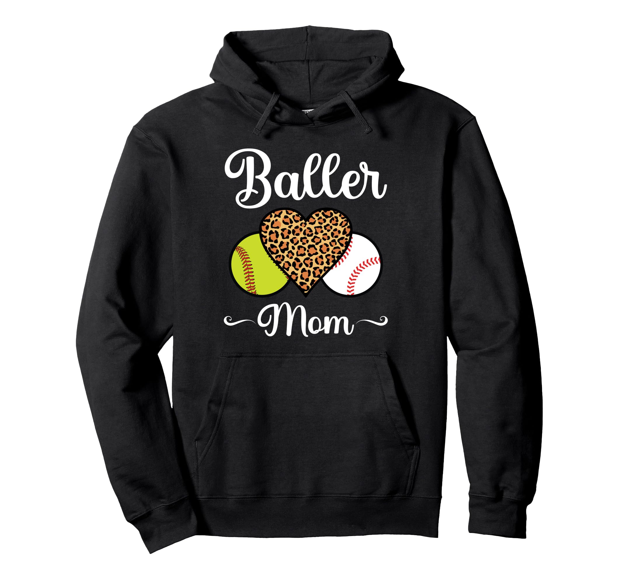 Baller Mom Softball Baseball Hoodie - Streetwear Style Men Women - T-Shirt, Sweatshirt, Hoodie