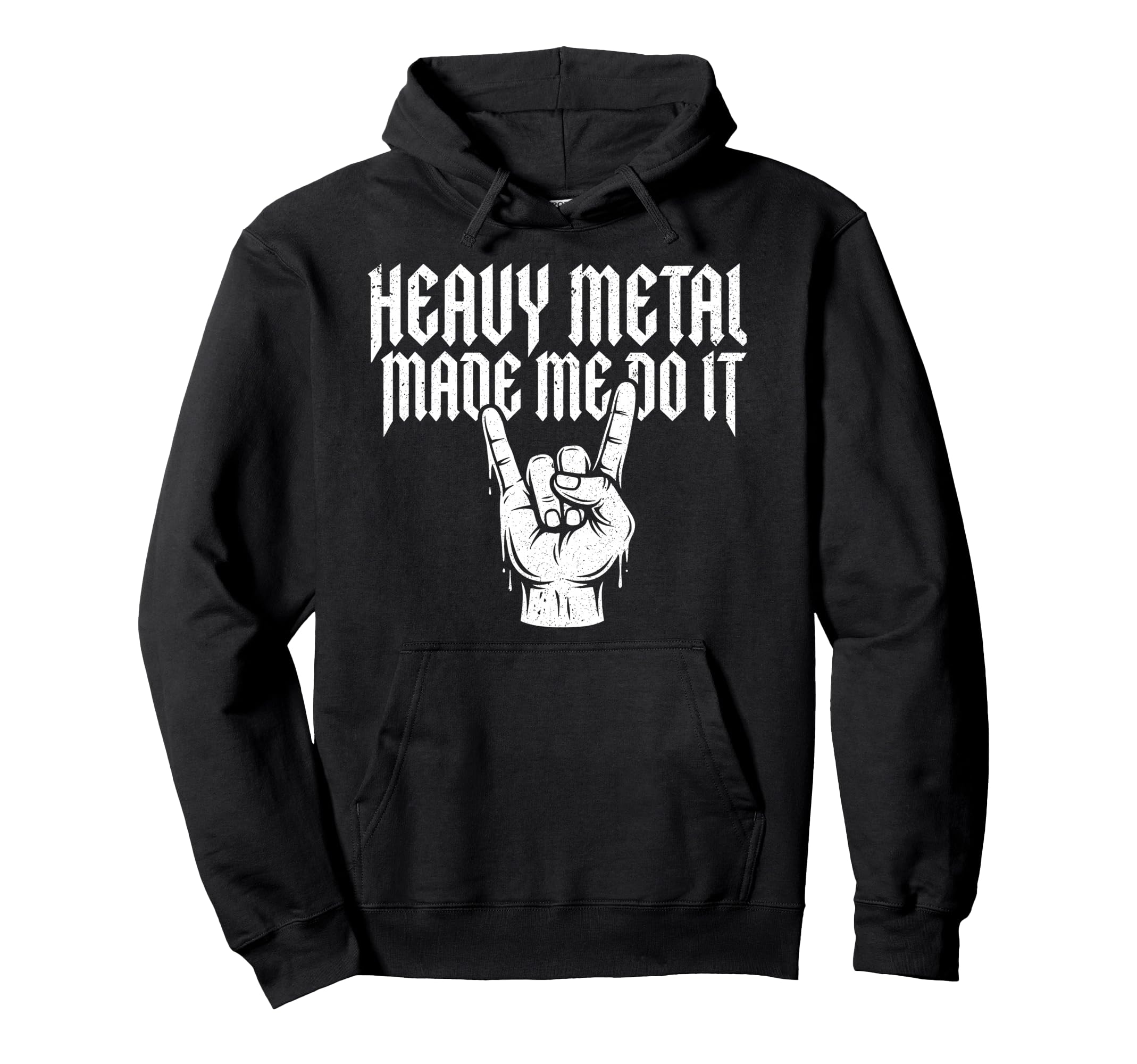 Heavy Metal Made Me Do It Rock Sign Rock Hoodie - Minimalist Print Unisex - T-Shirt, Sweatshirt, Hoodie