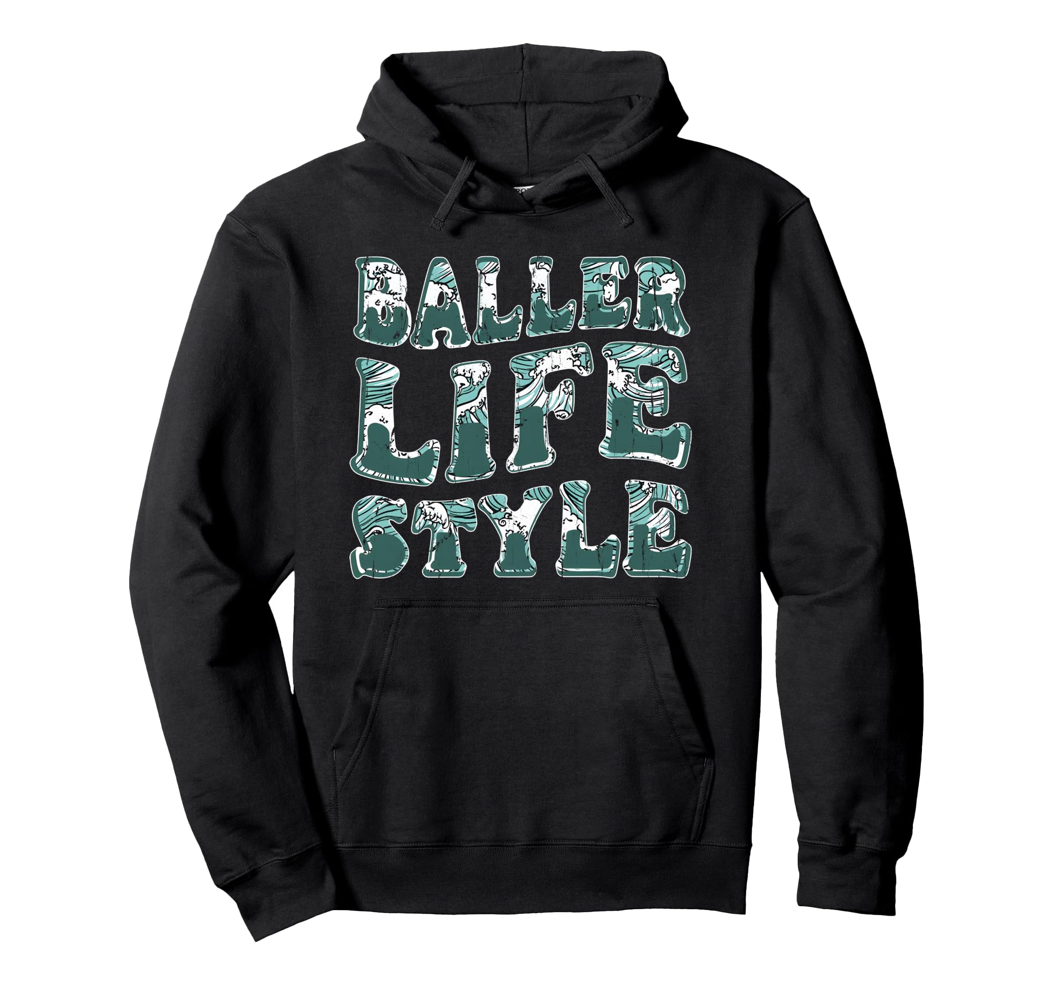 Baller Life Wave Baseball Baseball Hoodie - Streetwear Style Unisex - T-Shirt, Sweatshirt, Hoodie