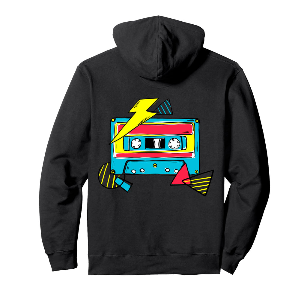 80S Cassette Tape Hoodie - Casual Everyday Wear Unisex - T-Shirt, Sweatshirt, Hoodie