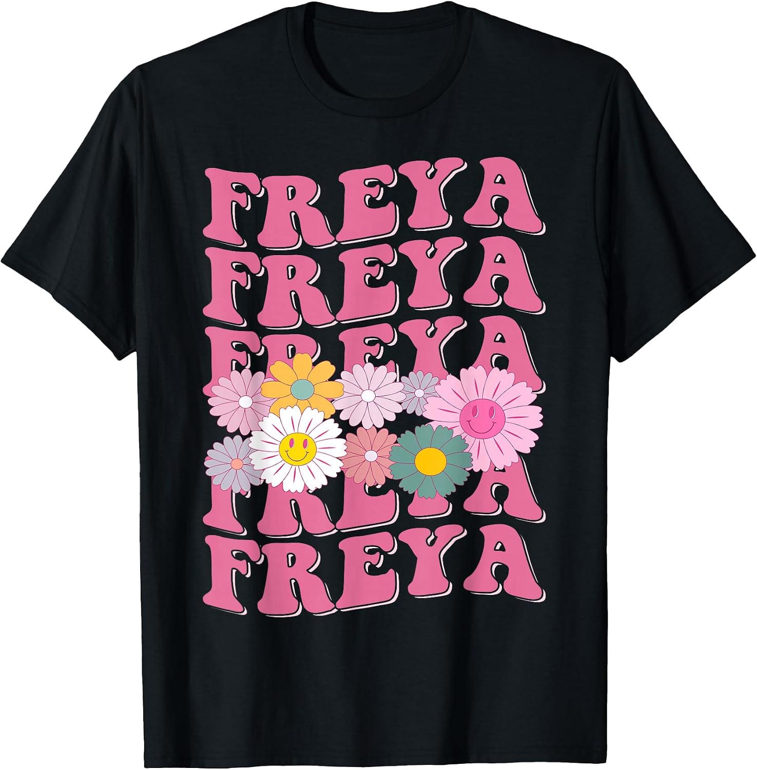 Girl Retro Freya First Name Personalized Apparel - Adult & Kids T-Shirts, Sweatshirts & Hoodies apparel design preview 1
