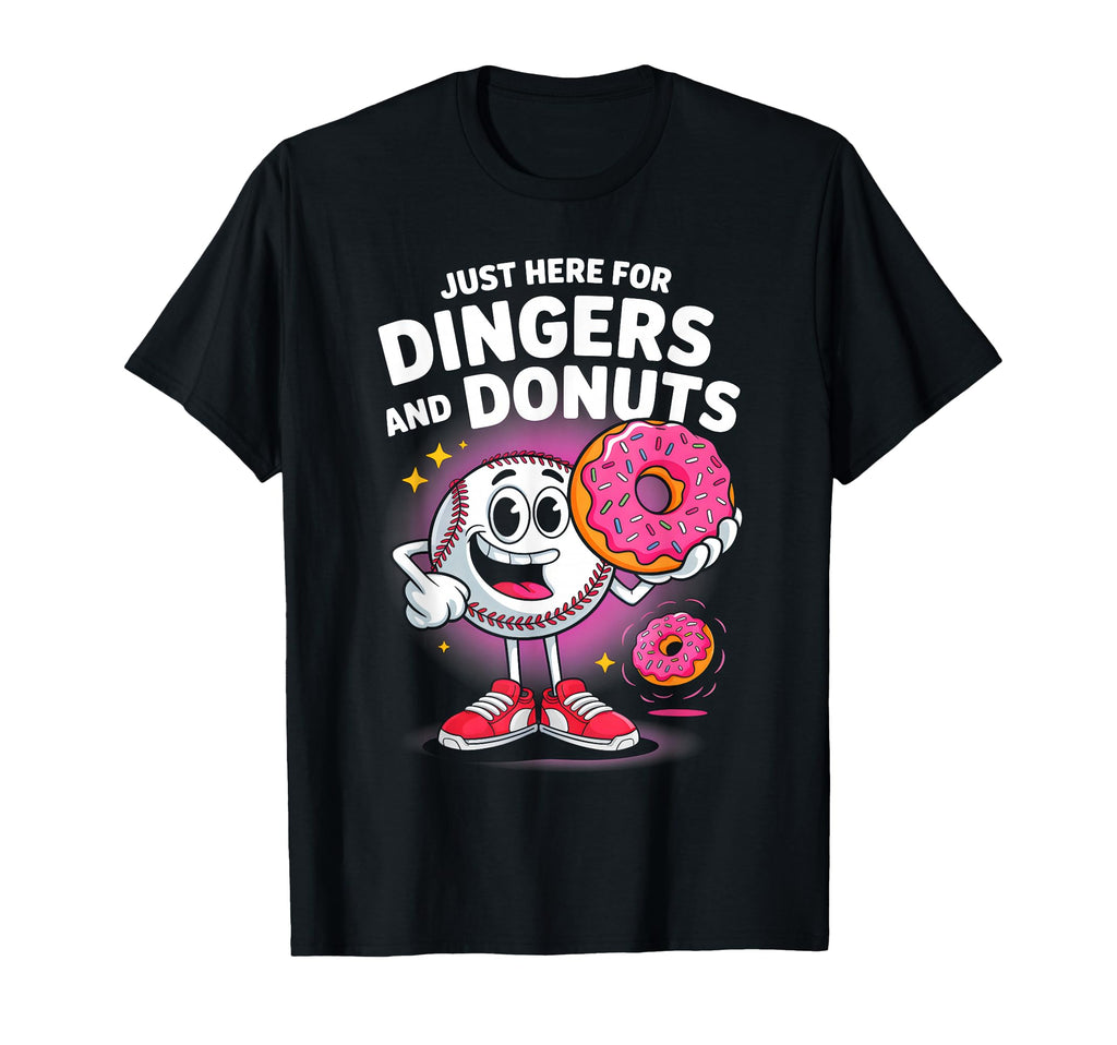 Donuts And Dingers Baseball Fan T-Shirt - Unique Graphic Unisex - T-Shirt, Sweatshirt, Hoodie