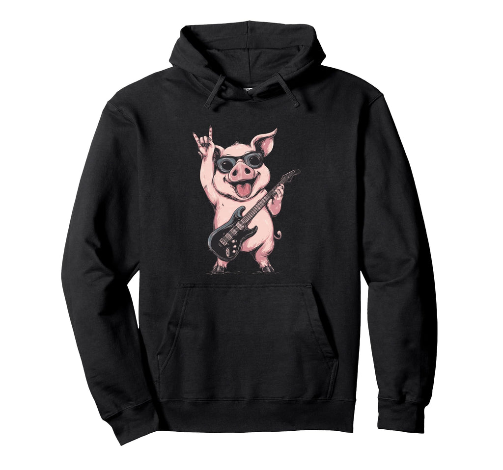 Rockstar Pig Sunglasses Electric Hoodie - Casual Everyday Wear Unisex - T-Shirt, Sweatshirt, Hoodie