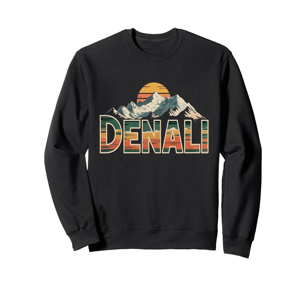 Denali National Park Sunset 70S Sweatshirt - Trendy Graphic for Adults - T-Shirt, Sweatshirt, Hoodie