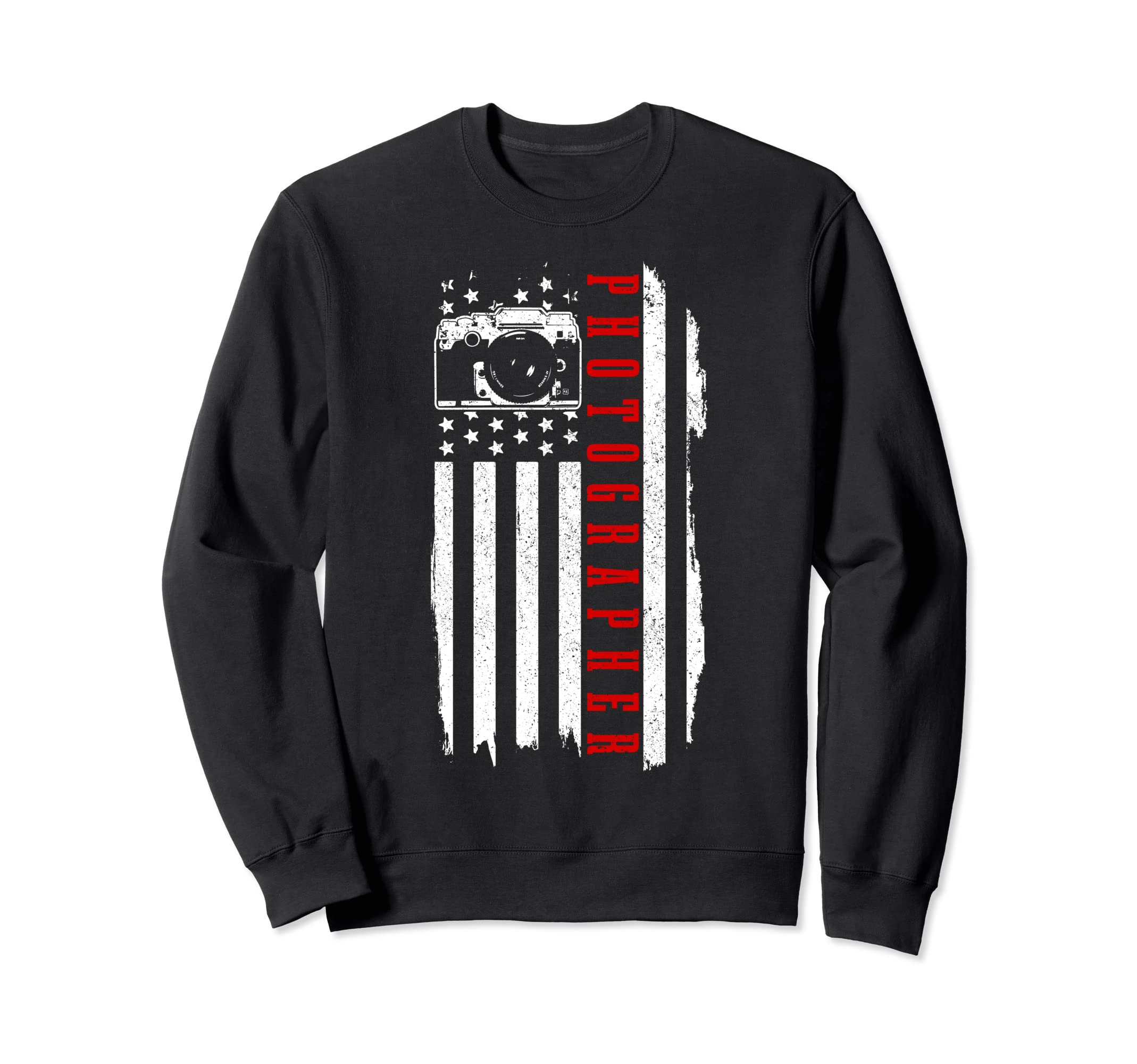 Patriotic Photographer Us Flag Camera Sweatshirt - Streetwear Style Unisex - T-Shirt, Sweatshirt, Hoodie