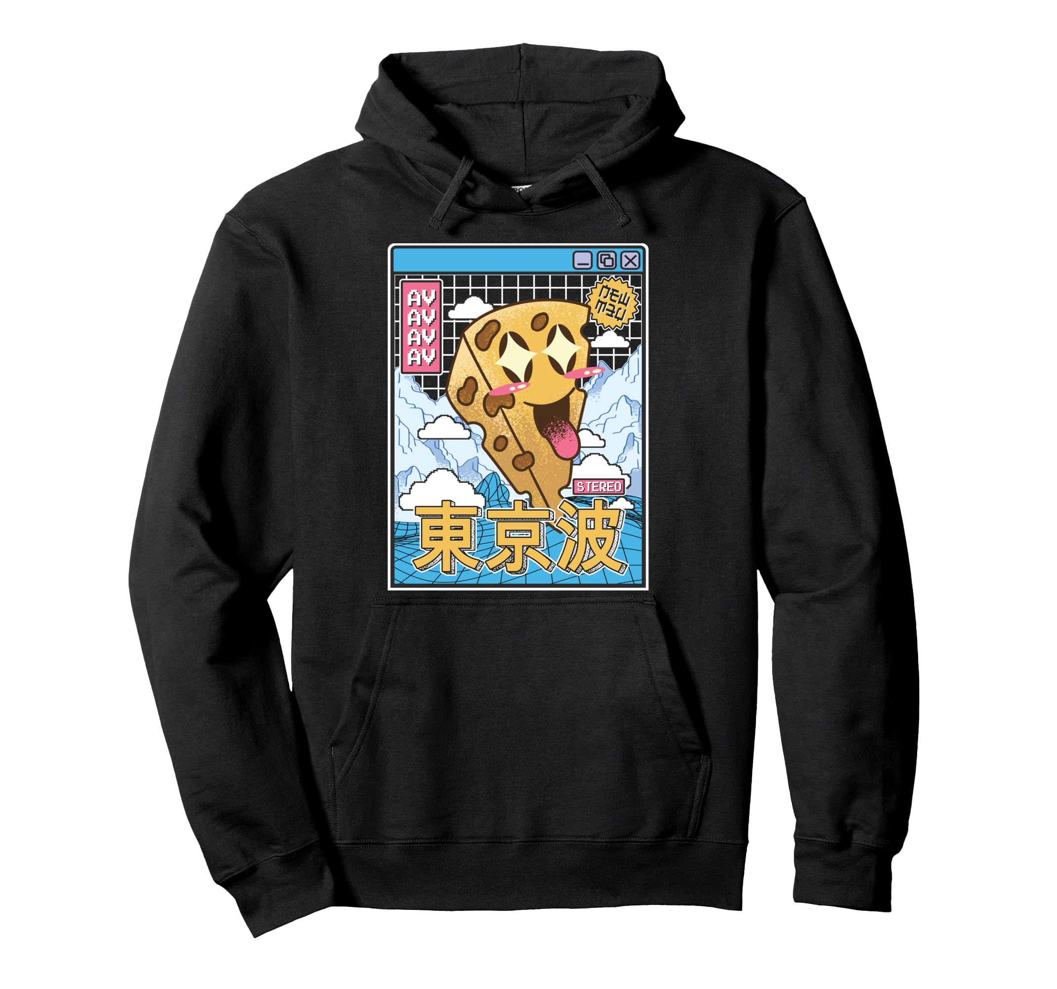 Happy Cheese Vaporwave Aesthetic Grid Hoodie - Minimalist Print Men Women - T-Shirt, Sweatshirt, Hoodie