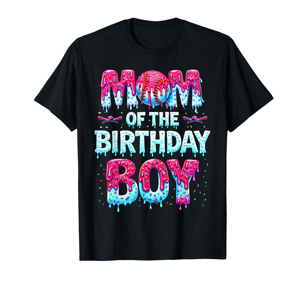 Mom Birthday Ice Cream Baseball Family Party T-Shirt - Graphic Print Unisex - T-Shirt, Sweatshirt, Hoodie