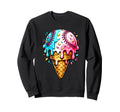 Baseball Ice Cream Melt Funny Sweatshirt - Fun Novelty Design Unisex - T-Shirt, Sweatshirt, Hoodie