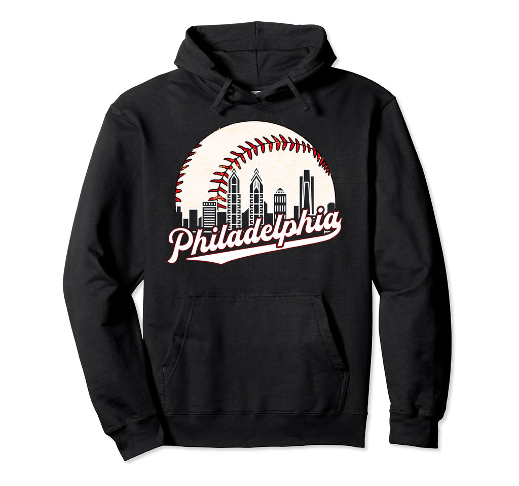 Philadelphia Philly Cityscape Baseball Hoodie - Graphic Print Men Women - T-Shirt, Sweatshirt, Hoodie