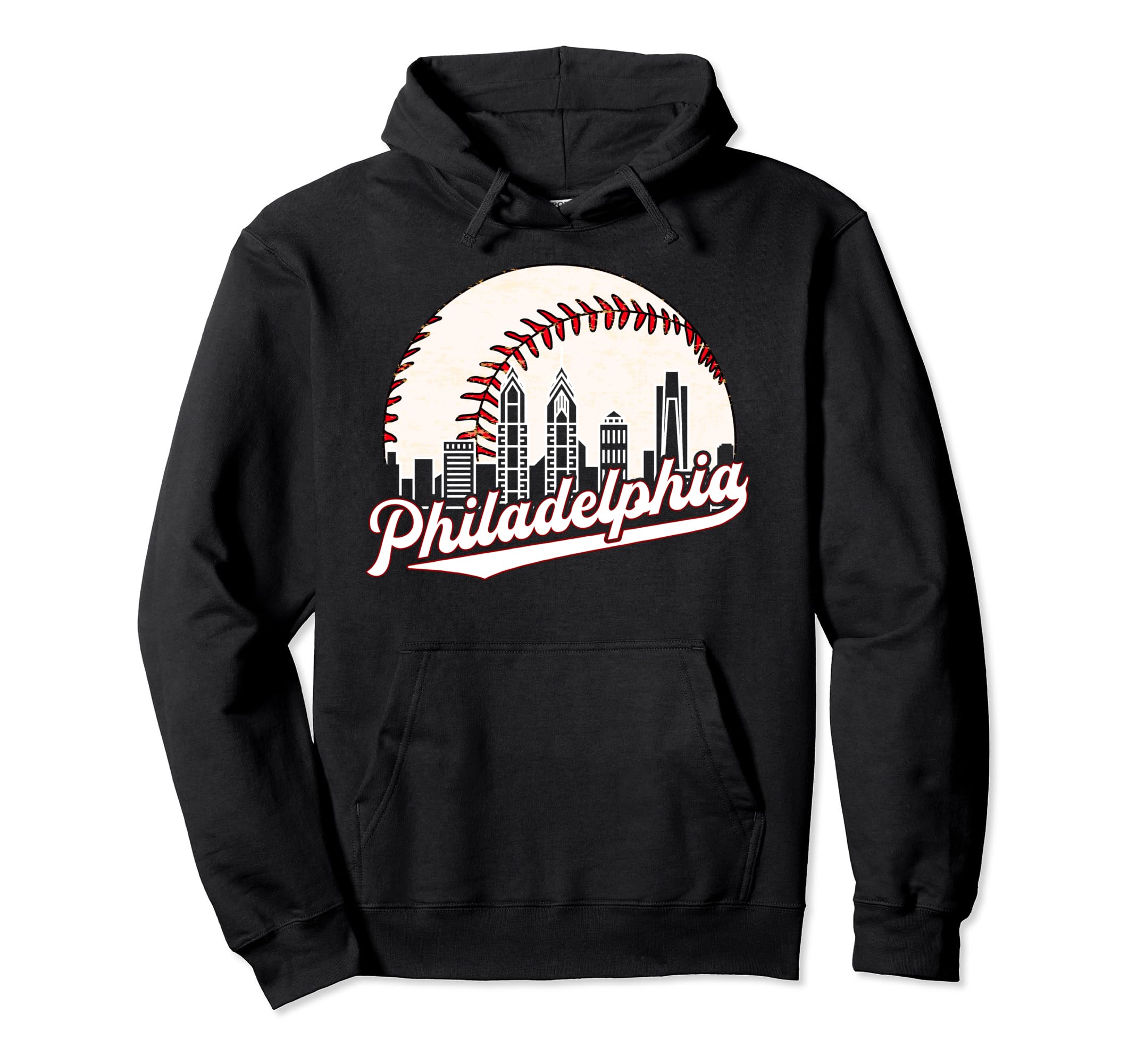 Philadelphia Philly Cityscape Baseball Hoodie - Graphic Print Men Women - T-Shirt, Sweatshirt, Hoodie