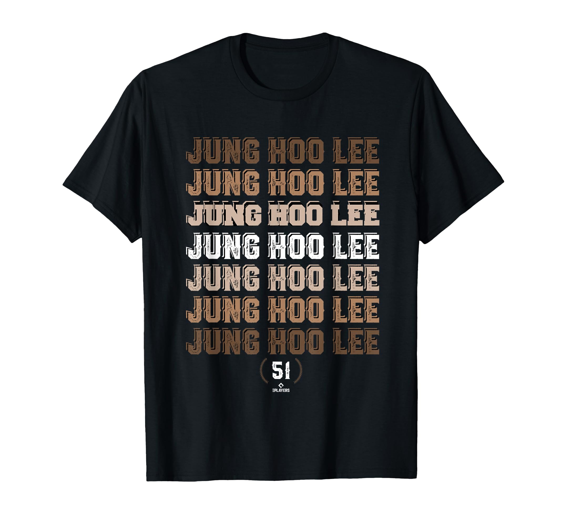 Repeating Text Jung Hoo Lee San T-Shirt - Trendy Graphic Men Women - T-Shirt, Sweatshirt, Hoodie