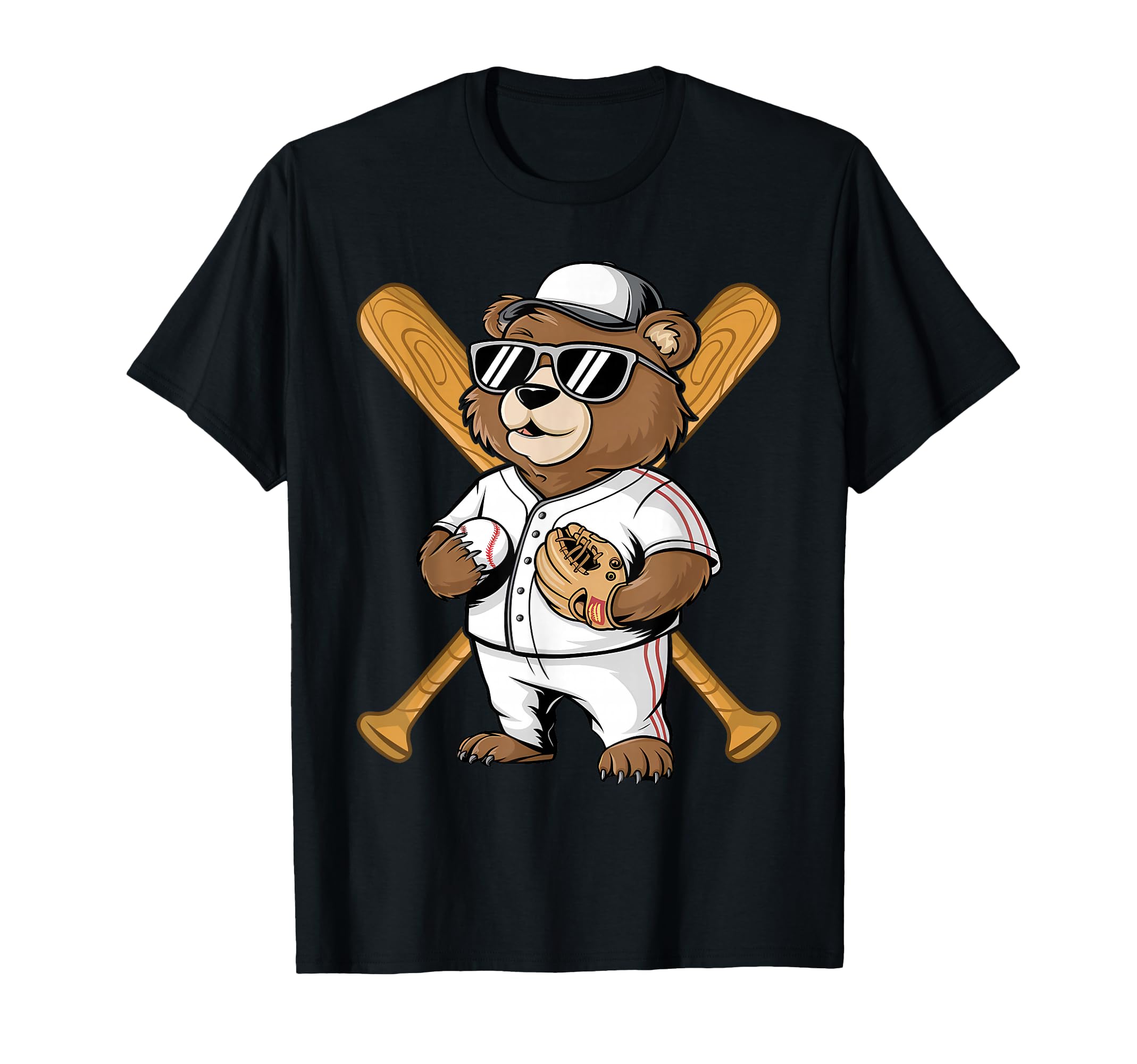 Baseball Player Grizzly Bear Pitcher T-Shirt - Casual Everyday Wear Unisex - T-Shirt, Sweatshirt, Hoodie