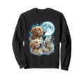 90S Golden Retriever Howling Moon Sweatshirt - Graphic Print for Adults - T-Shirt, Sweatshirt, Hoodie