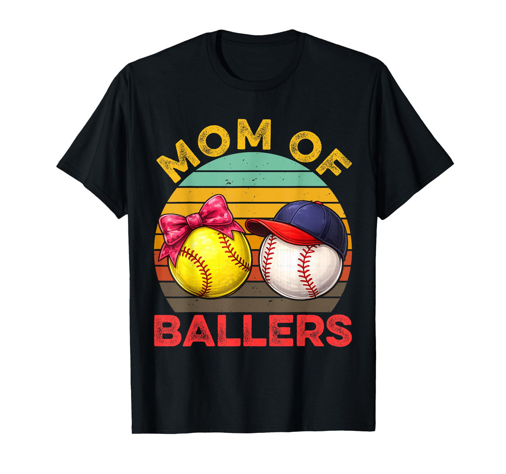 Mom Ballers Baseball Softball Family T-Shirt - Unique Graphic for Adults - T-Shirt, Sweatshirt, Hoodie