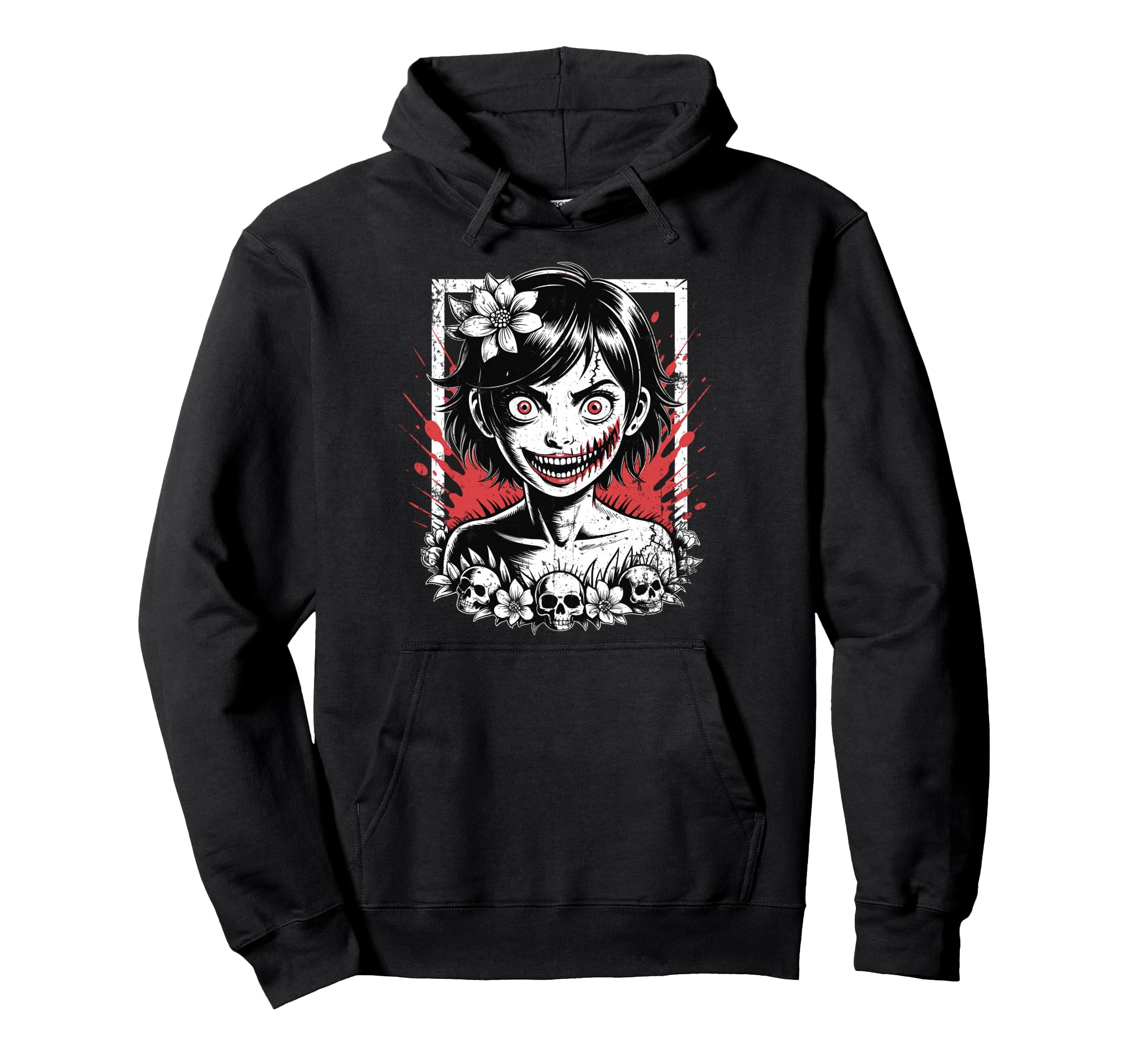 Japanese Horror Anime Manga Y2K Hannya Hoodie - Trendy Graphic Men Women - T-Shirt, Sweatshirt, Hoodie