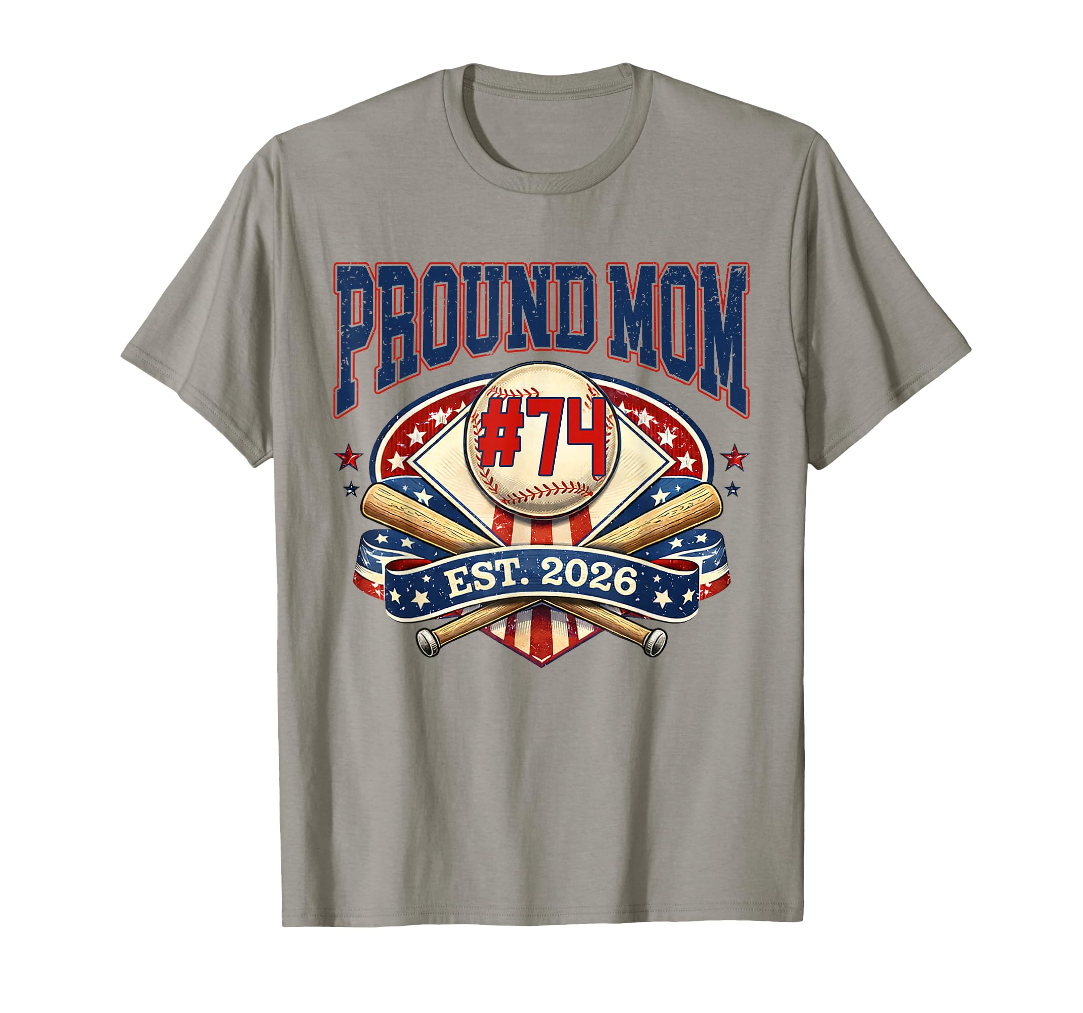 Custom Proud Mom Baseball Jersey Number 74 T-Shirt - Graphic Print Unisex - T-Shirt, Sweatshirt, Hoodie
