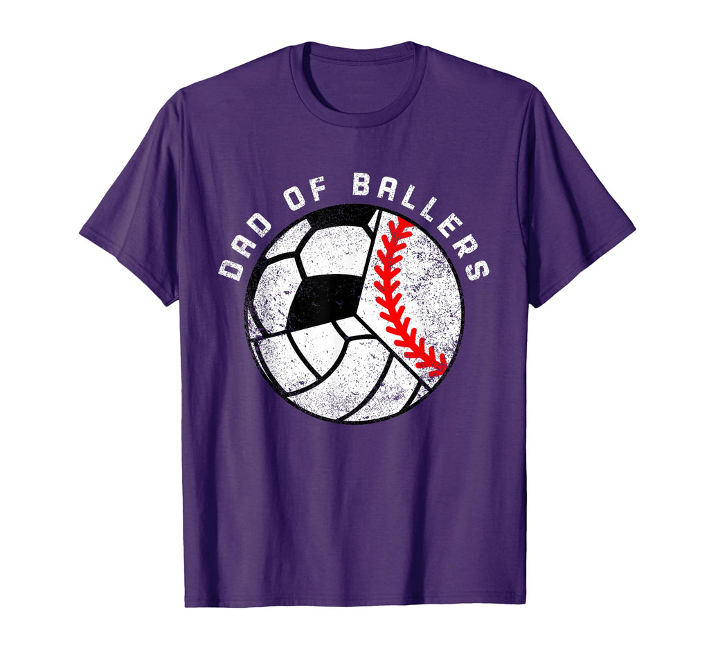 Dad Ballers Funny Baseball Volleyball T-Shirt - Custom Art Print Unisex - T-Shirt, Sweatshirt, Hoodie