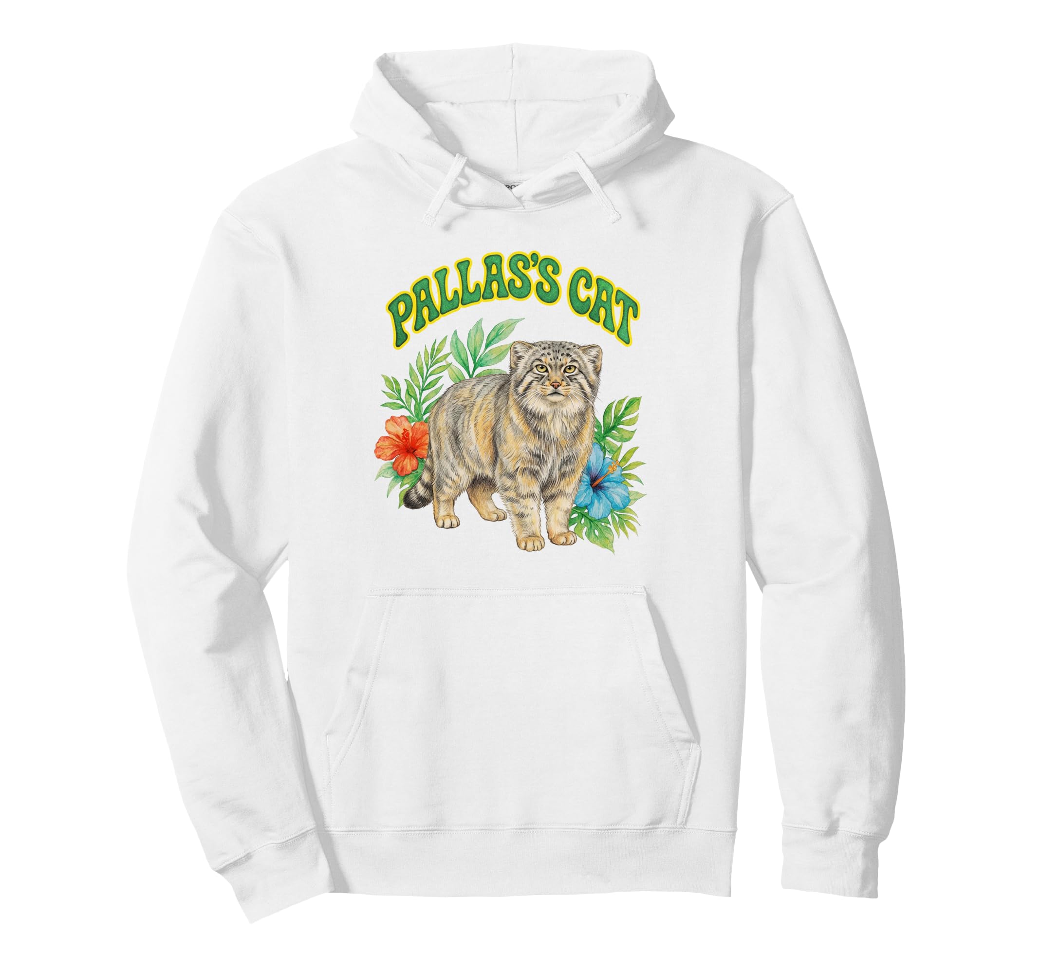Pallass Cat Groovy Floral Watercolor Boho Hoodie - Trendy Graphic Unisex - T-Shirt, Sweatshirt, Hoodie