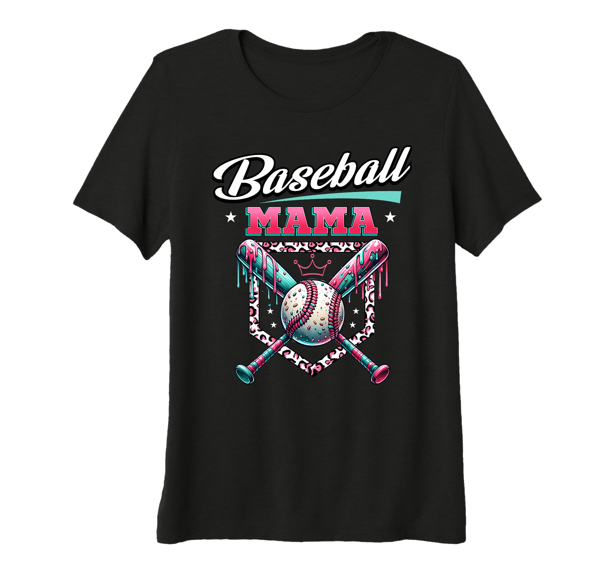 Womens Baseball Mama Dripping T-Shirt - Fun Novelty Design for Adults - T-Shirt, Sweatshirt, Hoodie
