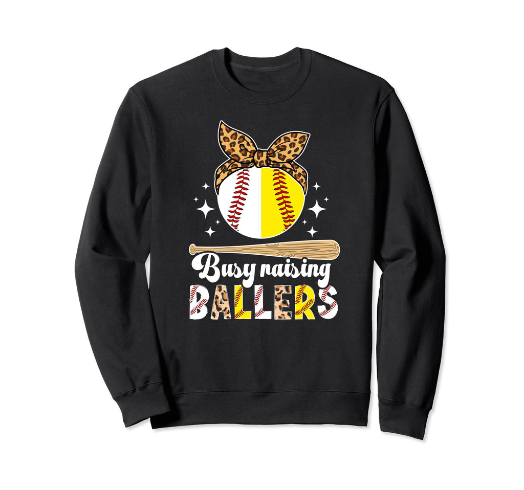 Busy Raising Ballers Baseball Sweatshirt - Aesthetic Graphic Men Women - T-Shirt, Sweatshirt, Hoodie