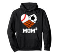 Mom Cubed Mom3 Mom Three Baseball Hoodie - Casual Everyday Wear Unisex - T-Shirt, Sweatshirt, Hoodie