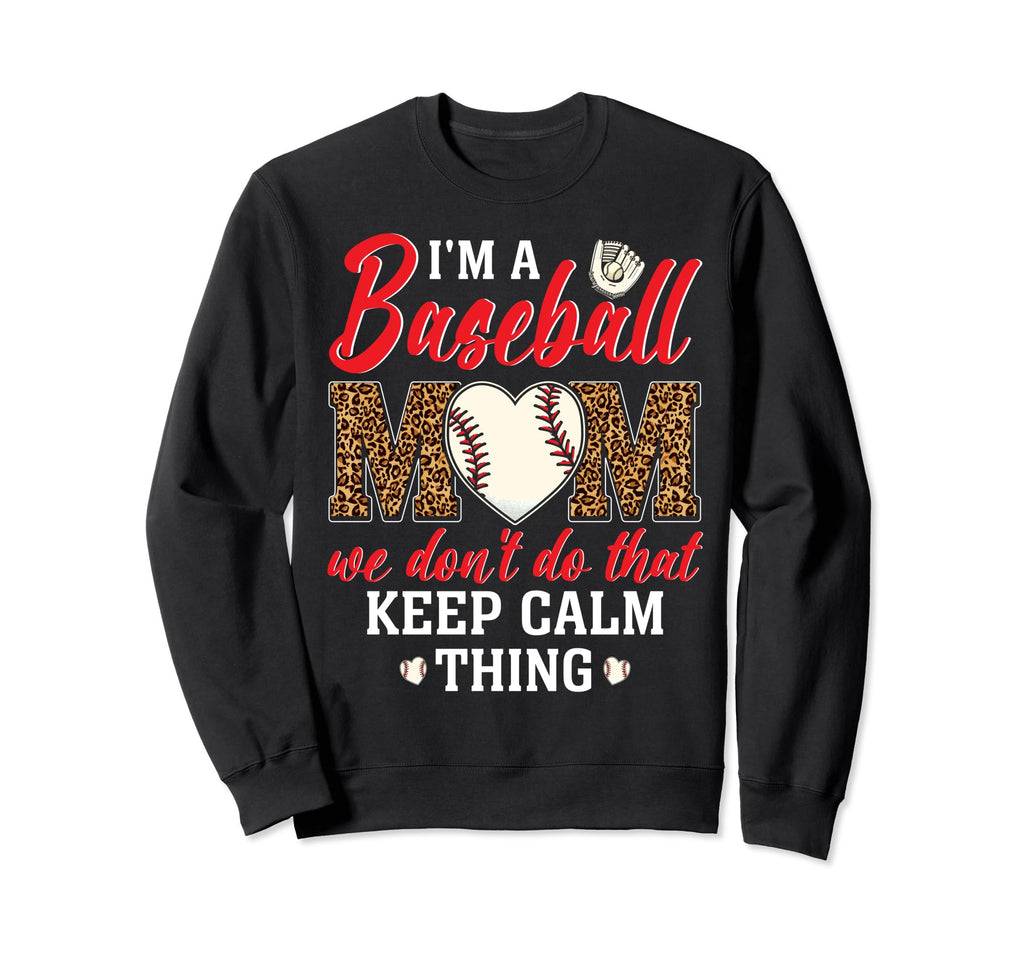 Baseball Mom Leopard Mothers Day Sweatshirt - Unique Graphic for Adults - T-Shirt, Sweatshirt, Hoodie