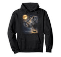 Howling Rhino Full Moon Starry Night 90S Hoodie - Trendy Graphic Men Women - T-Shirt, Sweatshirt, Hoodie