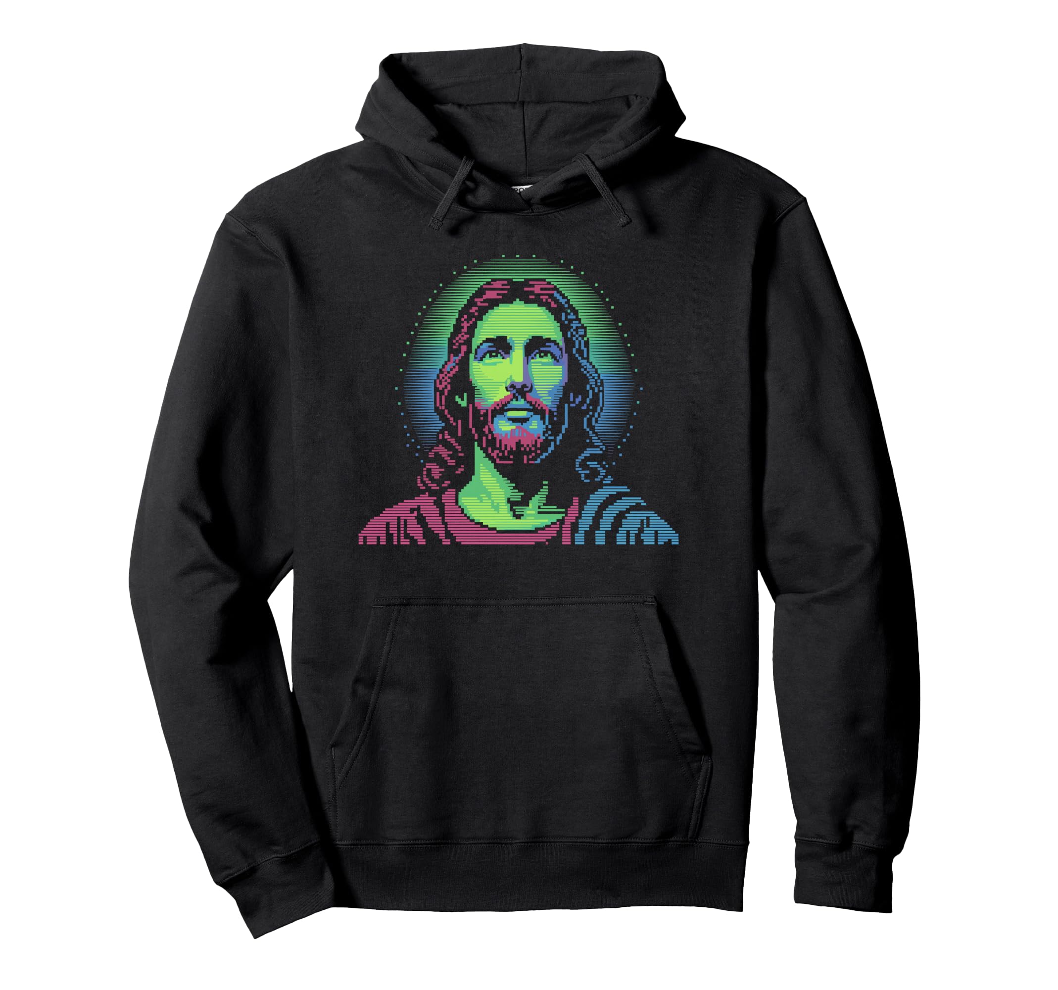 Pixel Jesus Arcade Christian Gamer Hoodie - Custom Art Print Men Women - T-Shirt, Sweatshirt, Hoodie