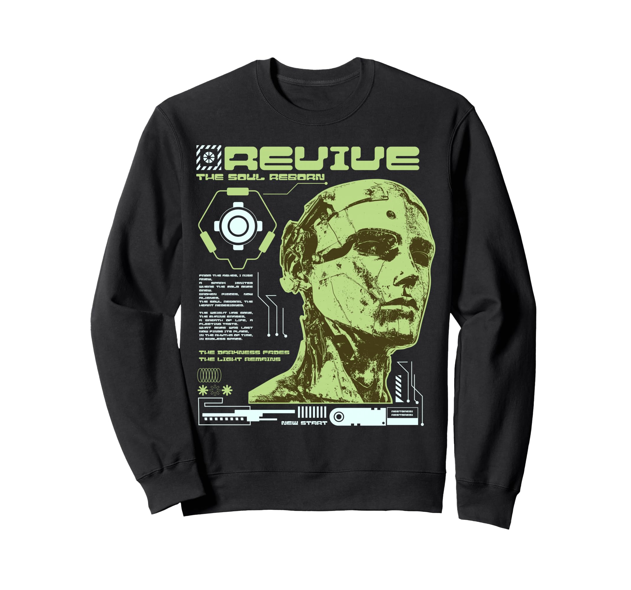 Y2K Revive Robot Bold Urban Graffiti Sweatshirt - Minimalist Print Unisex - T-Shirt, Sweatshirt, Hoodie