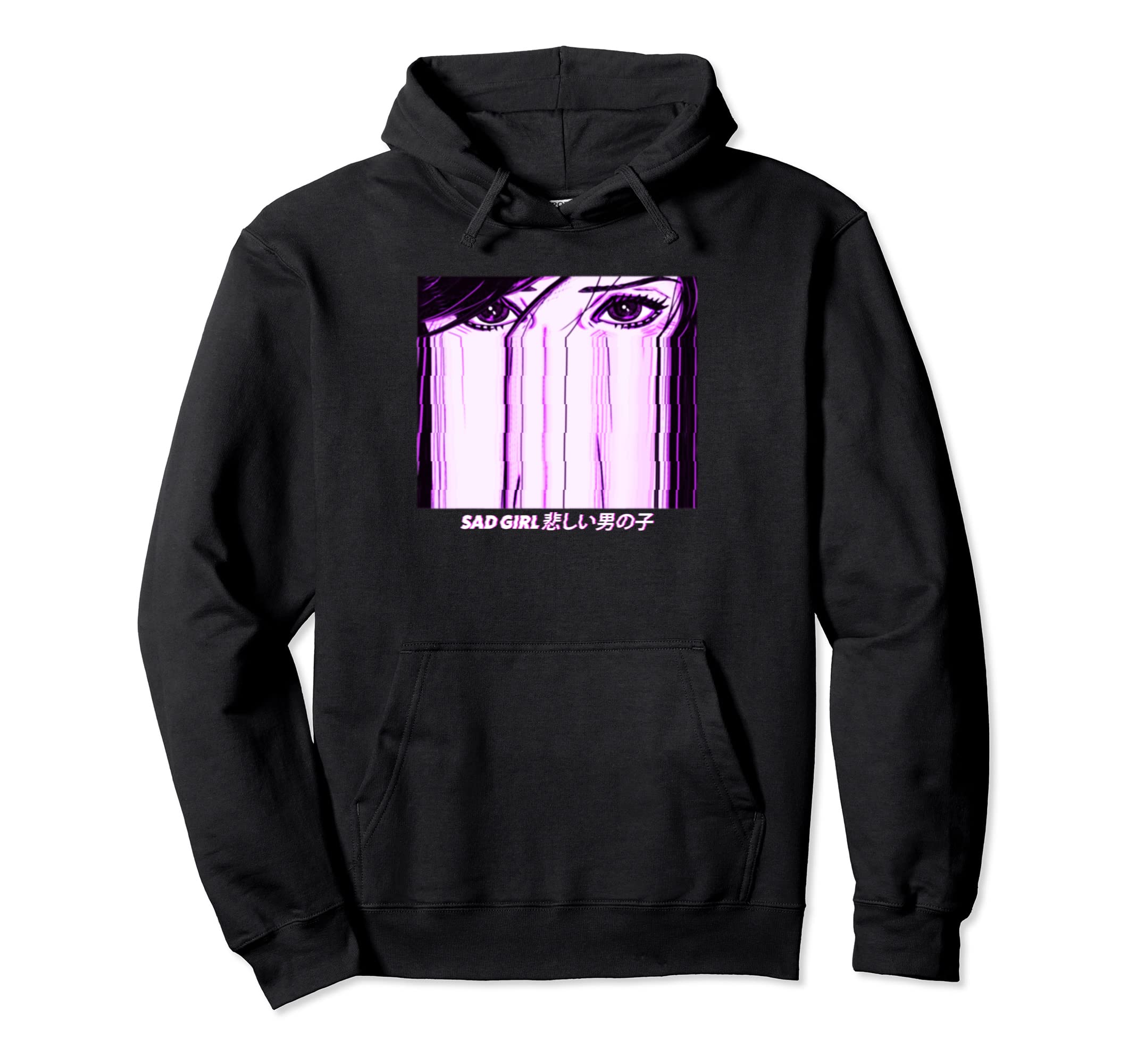 Sad Aesthetic Anime Vaporwave Hoodie - Aesthetic Graphic Unisex - T-Shirt, Sweatshirt, Hoodie