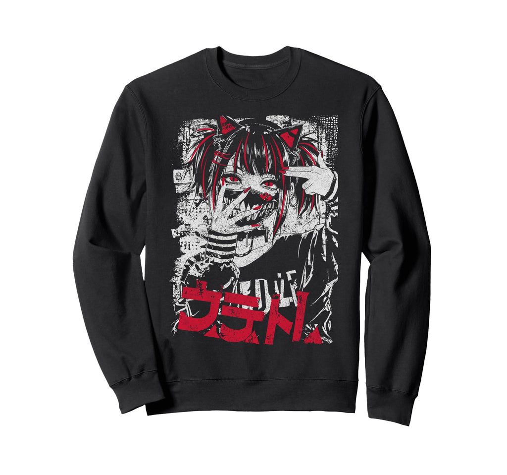 Japanese Streetwear Anime Gothic Sweatshirt - Unique Graphic for Adults - T-Shirt, Sweatshirt, Hoodie
